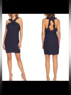 CeCe Navy Halter Dress